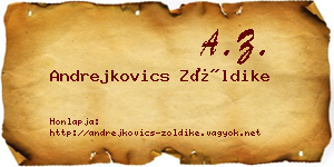Andrejkovics Zöldike névjegykártya